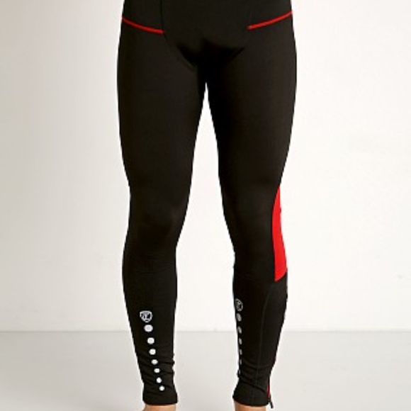 Timoteo Power Stretch Tights Red/Black - Picture 2 of 4